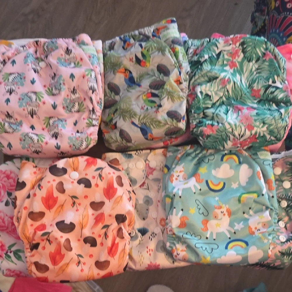 Floral and Animal Print Diaper Covers Set